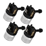 HOMSFOU 4 Stück Dimmschalter für die Lampenfassung e26 glühbirnensockel Glühbirne Stecker...