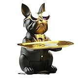 Deko Skulptur Bulldogge, Schlüsselschale Modern Schwarz, Schlüsselablage Flur, Deko Figuren...