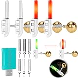 DONGZQAN 4pcs Bissanzeiger Knicklichter Angeln, Bissanzeiger Angeln, Nachtlicht Knicklicht Angeln,...