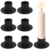Votoko 6 Stück Kerzenhalter für Stabkerzen, Matt Schwarz Kerzenständer aus Metall, Vintage Eisen...