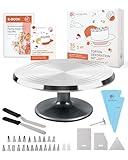 Wenburg Tortenplatte Drehbar aus Aluminiumlegierung - 35-tlg. Tortendeko Set - Drehbare Tortenplatte...