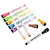 Healvian 8 Stück Whiteboard Marker mit Radierer Magnetisch Haftende Trocken Abwischbare Farbige...