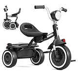 KORIMEFA Kinderdreirad, Klappbares Kleinkind-Dreirad mit Reflektor, Verstellbarer Sitz für Jungen...