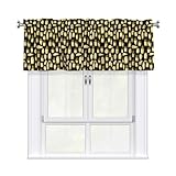 HJFCZH Kurzer Vorhang mit Volantstange, 137,2 x 45,7 cm, Cartoon-Motiv, kleine Bambussprossen,...