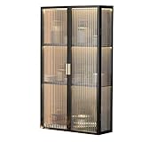 Wandmontierter Badezimmer-Aufbewahrungsschrank, schwarz, Mehrzweck-Organizer über WC, Glastür,...