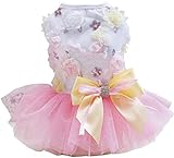 Hundekleid Welpenrock Hundeprinzessin Kleider Ballett Tutu Blume Hochzeit Spitze Kleid Luxus Bogen...