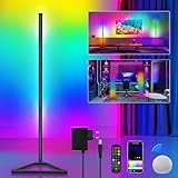 Banaone RGBIC Stehlampe Wohnzimmer Dimmbar, 140cm Smart RGB LED Standleuchte Ecklampe mit...