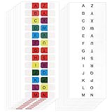 AOZUO 520 Stück A-Z Register, Index Tabs Selbstklebende bunte weiße Buchstabenregister...