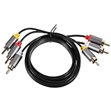 Garneck Audio Video Kabel 3Rca 3Rca 1m – Lautsprecher und Verstärkerkabel aus Edelstahl PVC...