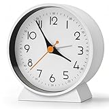 Azyh Analoger Wecker ohne Ticken, Kleine Retro Tischuhr, Tischuhr für Wohnzimmerdekoration,...