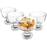 Glasmark KROSNO 1992 Eisbecher Eisschale Dessert 270 ml Glas Robust Spülmaschinenfest Hochglanz...