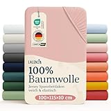 Laleni Jersey Spannbettlaken 100x115 cm Laufstall - OEKO-TEX zertifiziertes Spannbettlaken 6-eckig -...