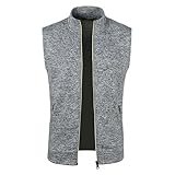 Plüschweste Herren Warme wattierte Weste Einfarbige Stehkragen Fleeceweste Sport Winterjacke mit...