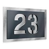 Graviers Design Hausnummer aus V2A Edelstahl 160x110mm - Anthrazit RAL 7016 - Wetterfest Rostfrei...