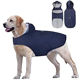 Idepet Regenmantel für Hunde mit Kragenloch Wasserdicht Reflektierend Winddicht Poncho Regenjacke...