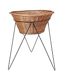 Dekoleidenschaft Verkaufsständer mit Weidenkorb Ø 65 cm, schwarzes Metallgestell, Warenkorb,...