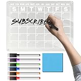 Xummpxuk Transparenter Kalender für Kühlschrank: Acryl-Kühlschrank-Kalender, trocken abwischbar,...