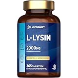 L-Lysin Hochdosiert Tabletten 2000mg | 365 Vegan Stk | 1000mg pures L Lysin aus L-Lysin HCl | aus...