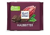Ritter Sport Halbbitter 100 g, Bitterschokolade mit 50 % Kakao, zart-herbe, dunkle Tafelschokolade,...
