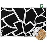 HERBALIND Körnerkissen 30x20 cm schwarz-weiß Grafik – 800gr Getreide Wärmekissen –...