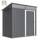 Outsunny Metall Gerätehaus 1,9m² 195x122x182cm Garten Schuppen mit Fenster Fundament Schiebetür...