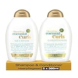 OGX Quenching + Coconut Curls Shampoo & Conditioner Bundle (je 385 ml), feuchtigkeitsspendend, mit...