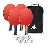 JOOLA Tischtennisset Family Advanced, 4 Tischtennisschläger + 6 Tischtennisbälle 3Star +...