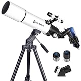 Teleskope für Erwachsene Astronomie, 80mm Aperture 600mm Refraktor Teleskop für Kinder, Anfänger,...