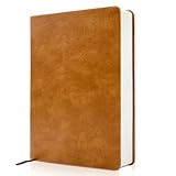 auriikoop Notizbuch A5 PU Leder Hardcover Journal mit 365 undatierten karierten Innenpapier 100gsm...