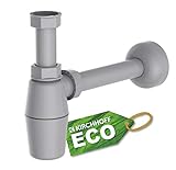 KIRCHHOFF Siphon ECO Save, nachhaltiger Abfluss, Geruchsverschluss aus recyceltem Kunststoff,...