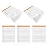 VILLFUL 5 Stück Weißes Legal Pad Perforiert Liniert mit Stabiler Rückseite Büro-notizblock für...