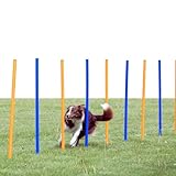 TRIXIE Hunde Agility Set Slalom mit 12 Slalom-Stangen – ideal für das Hunde Agility Training für...