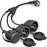 Steckdosenadapter 3-Fach Verlängerungskabel mit Schuko Steckdosen, Flexibles Kabel für Büro &...