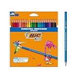 BIC Kids Buntstifte Tropicolors, zum Malen in 24 Farben, im Karton Etui, ab 5 Jahre, Bruchsichere...