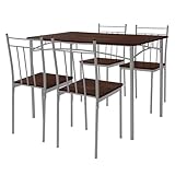 ML-Design Esstisch mit 4 Stühlen, Eiche dunkel, Essgruppe Set 5tlg für 4 Personen, Holz,...