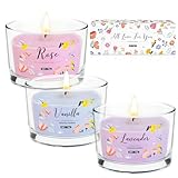 Duftkerzen Set Geschenk für Frauen, Duftkerze im Glas Geschenk, 3 Stück Dufted Kerzen Geschenk Set...