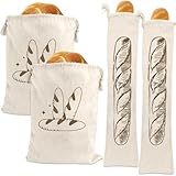 Atmungsaktiver Leinen-Brotbeutel mit doppeltem Kordelzug-Design, um Brot, Pilling und Frische zu...