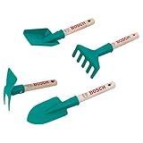 Theo Klein 2735 Bosch Garten Handgeräte-Set I Inkl. Spaten, Rechen, Schaufel und Hacke I Öse zum...