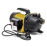 Wiltec Gartenpumpe 3800/h, 1200W, mit Tragegriff & Wasserablassschraube, max. Förderhöhe 48m, für...