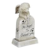 Relaxdays Grabschmuck Hund, wetterfest, Tier Gedenkstein, mit Kreuz, Hundeengel, Spruch: An Angel to...