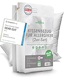 Welldora ǀ 2er-Set Milbenbezug Kissen 80x80 ǀ Allergiker Kissenbezug fachärztlich getestet ǀ...