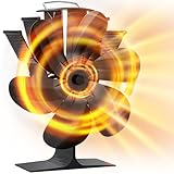 DZKKIUR Kaminventilator ohne Strom–Ofenventilator 6 Flügel, Wärmebetriebener stromloser...