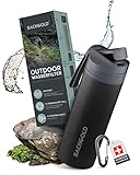 Bachgold® Profi Outdoor Wasserfilter Flasche [650ml] mit 1500L Filterkapazität I entfernt 99,99%...