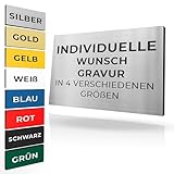 Klingelschild mit Gravur | Namenschild Briefkasten selbstklebend Türschild in vielen Farben &...