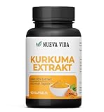 Kurkuma Extrakt Kapseln 275mg pro Kapsel - 95% Curcumin Extrakt - Mit Piperin - 90 Kapseln - Vegan -...