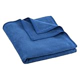 Clinotest Wohndecke 150 x 200cm in Blau, Kuscheldecke aus Baumwollmischung, weiche & warme...