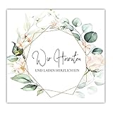 Kackspecht 14 Einladungskarten Hochzeit Einladung zur Hochzeit klassisch Quadratisch 14,8 x 14,8...