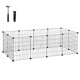 SONGMICS Freilauf, DIY-Kleintiergehege, Kleintierkäfig, Kaninchen, Meerschweinchen, Metallgitter,...