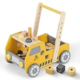 FANTASK Lauflernwagen Holz, 2-in-1 Baby Walker, Lauflernhilfe mit Multi-Aktivitätszentrum &...