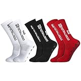 Apricitie 3 Paar Fußball Socken, 39-46 Anti Rutsch Grip Fußball Socken Rutschfeste Socken Fußball...